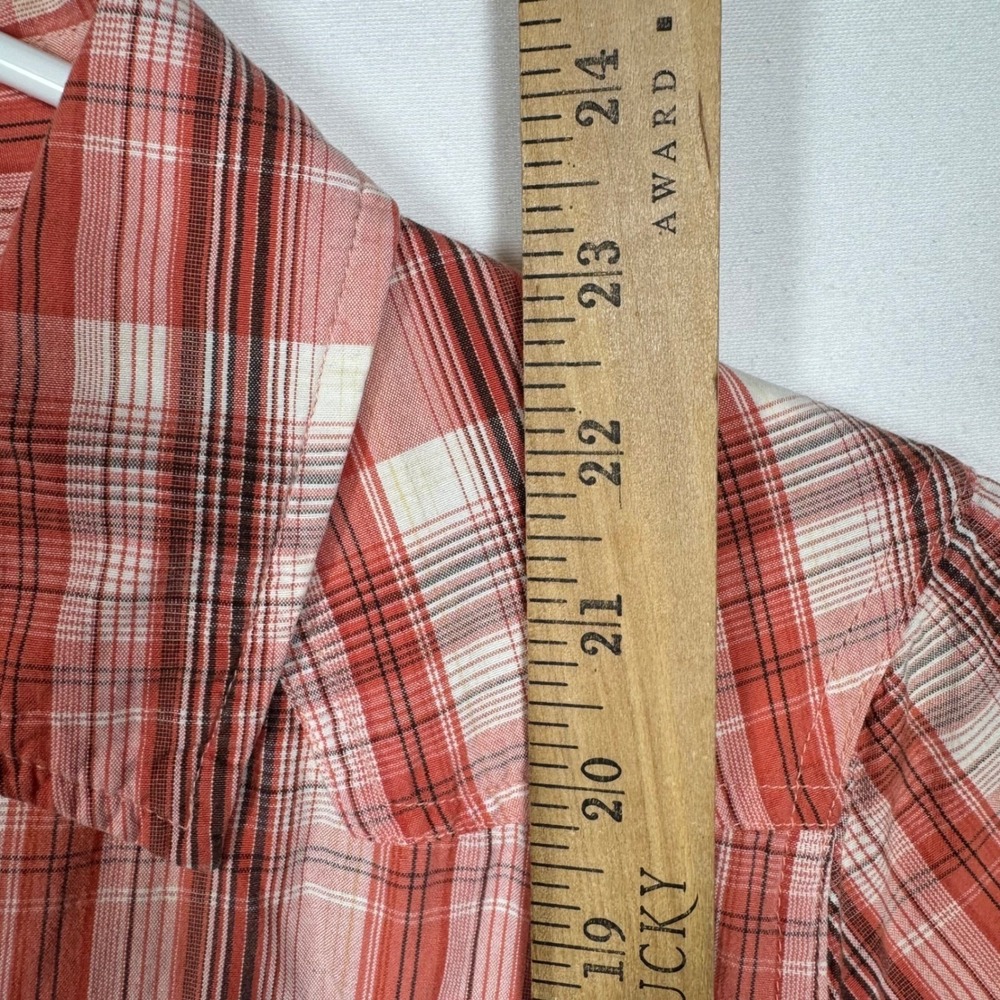 Arizona Jean Company Women's Plaid Pearl Snaps Short Sleeve Western Shirt Sz Lg - Picture 5 of 9